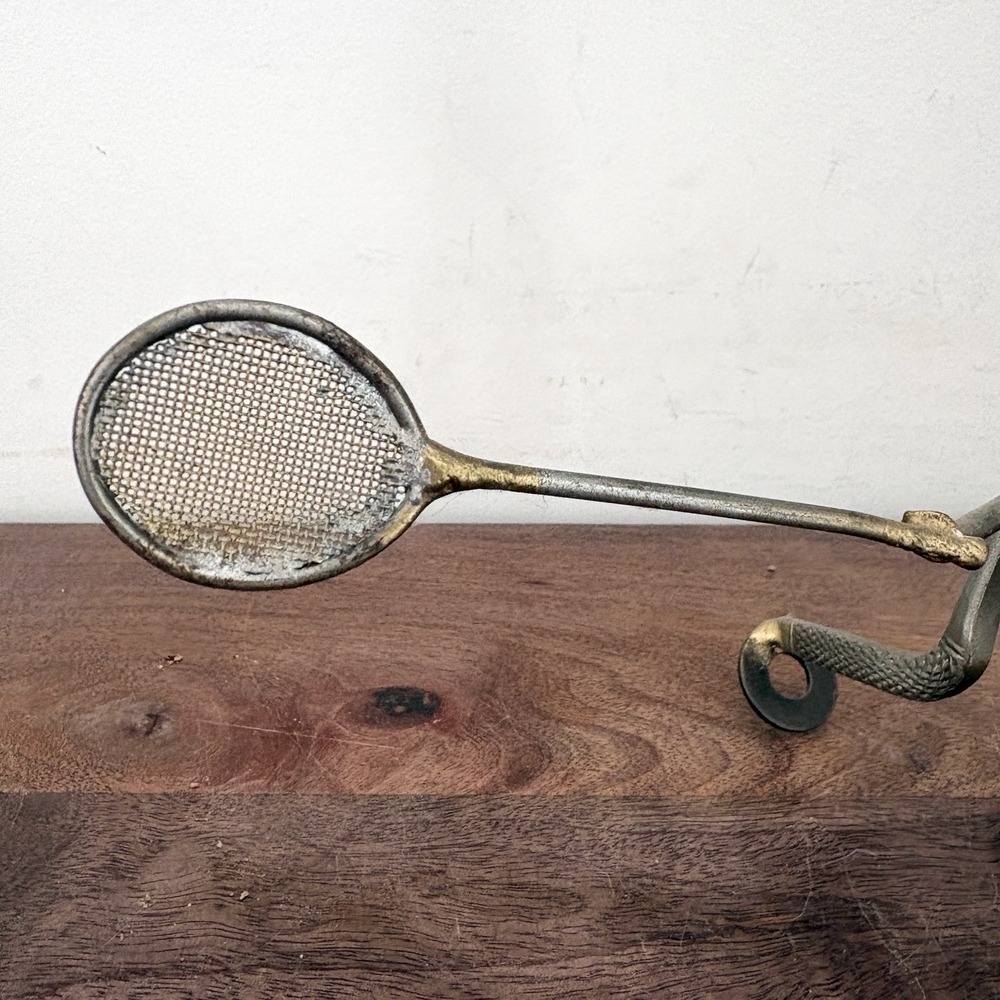 Vintage Metal Tennis‎ Player Sculpture Industrial MCM Brutalist Decor Figure - Picture 10 of 12